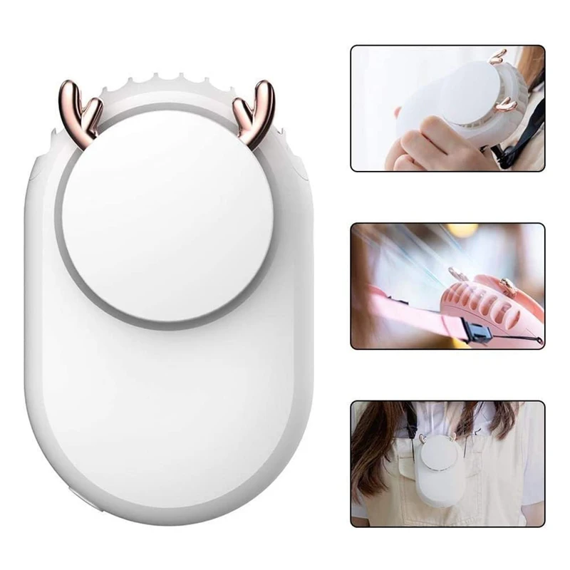 Мини вентилятор портативный подвесной шейный Usb перезаряжаемые личные