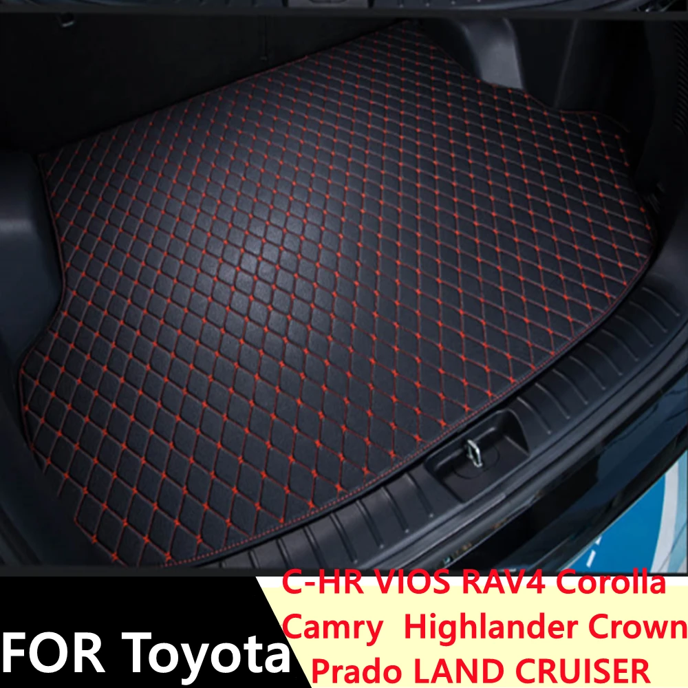 

SJ Car Trunk Mats For Toyota C-HR VIOS RAV4 Corolla Camry Highlander Crown Prado (2006-2021) Waterproof Cargo Liner Boot Carpets