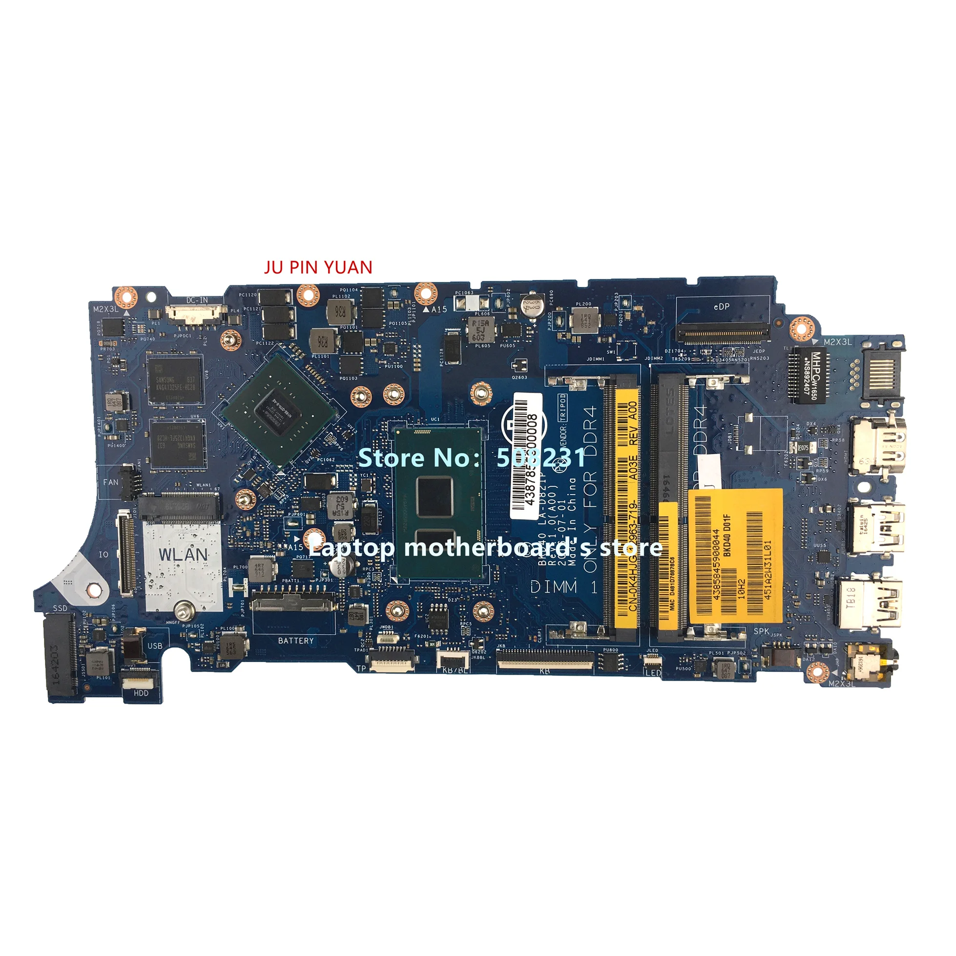 

For DELL Inspiron 7560 7460 Laptop Motherboard CN-0K4HJG K4HJG BKD40 LA-D821P With I3-6006U CPU N16S-GTR-S-A2 100% Fully Tested