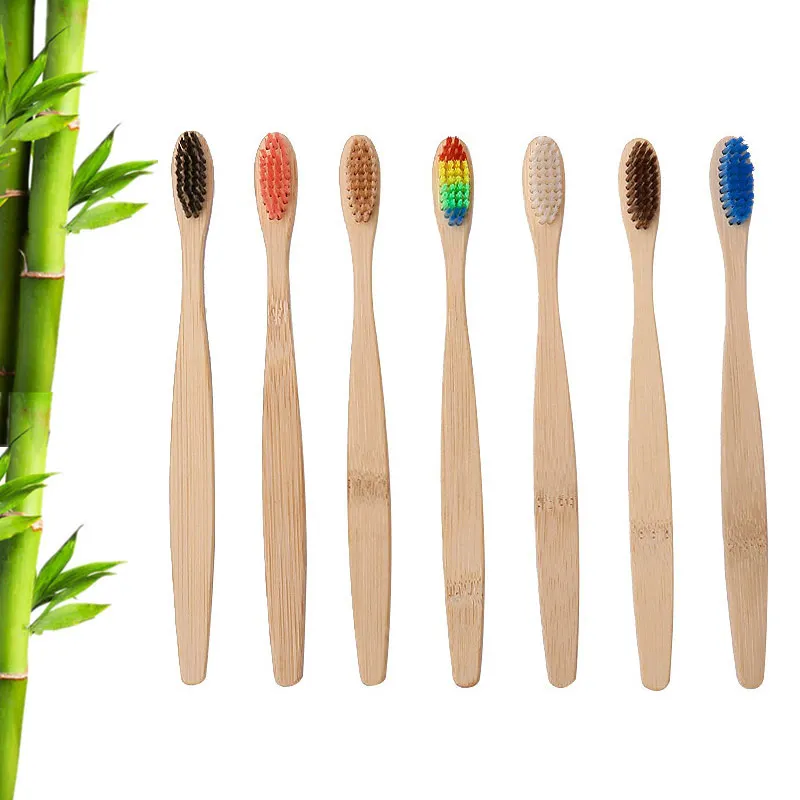 Экологичная зубная щетка из бамбукового угля для ухода за полостью рта 2 шт. экологически чистая зубами