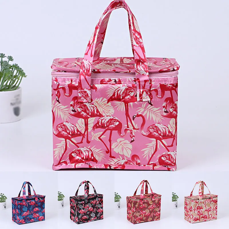 

Portable Lunch Cooler Bag Folding Insulation Picnic Ice Pack Flamingo Thermal Bag Drink Carrier Insulated Bags Food Delivery Bag