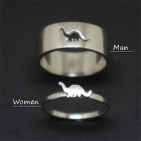 high quality cute little dinosaur couple thin ring wide ring fashion simple engagement jewelry statement female sweetheart gift