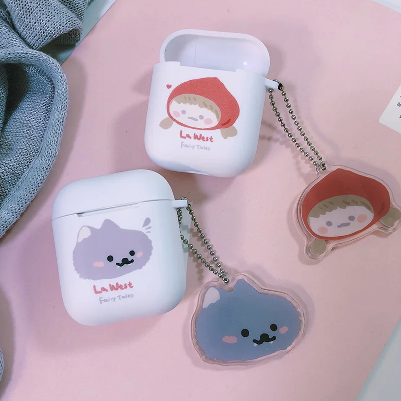 STARRY FOREST Милый чехол с красной шапочкой и волком для airpods 1 2 pro мягкий девочек