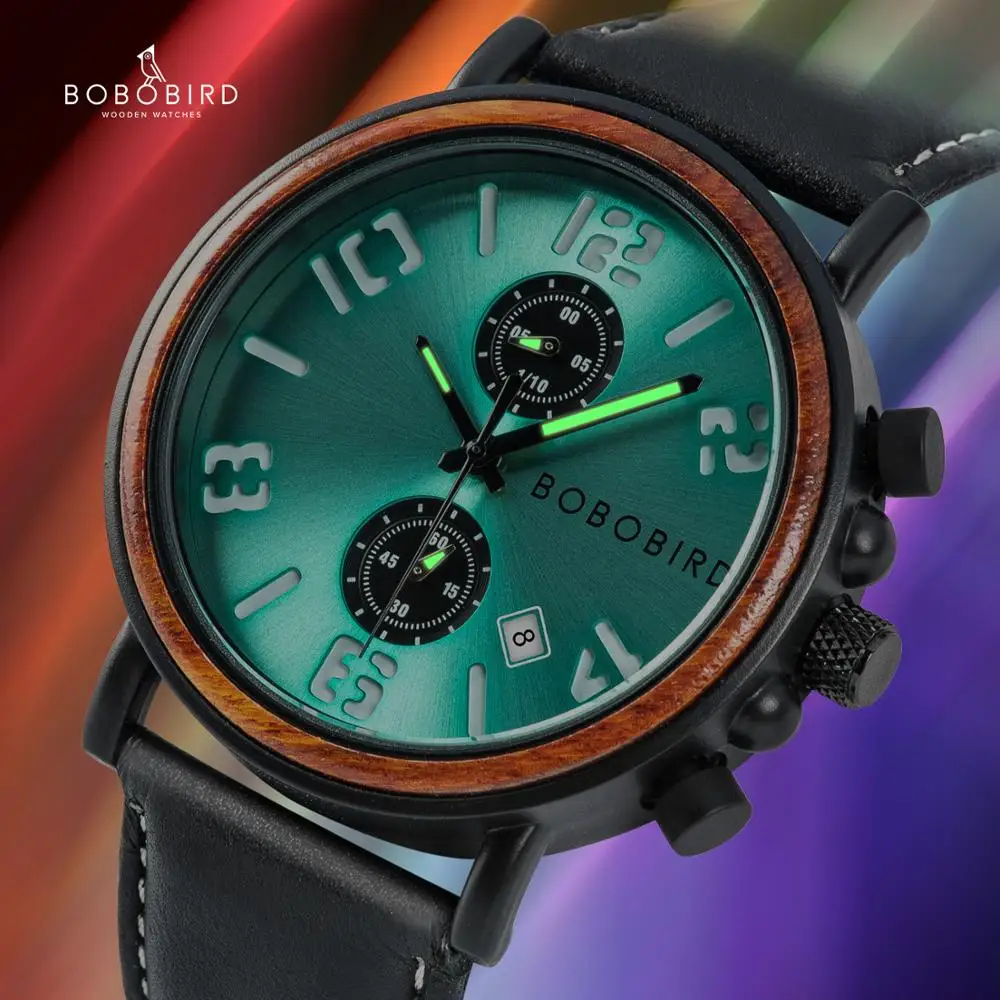 Часы reloj hombre BOBO BIRD мужские водонепроницаемые роскошные стильные светящиеся с