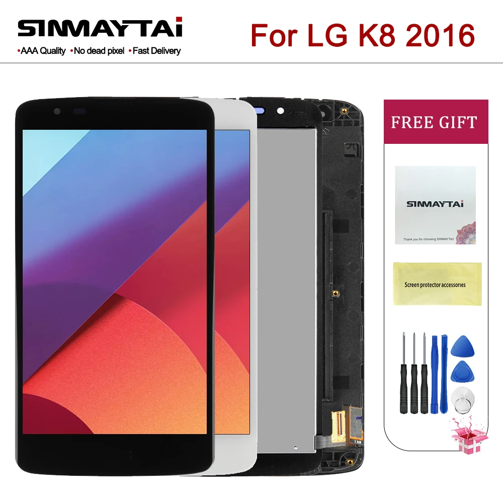 K8 2016 экран для LG 2016/K8 LTE K350N K350E K350DS ЖК дисплей сенсорный дигитайзер стекло полная