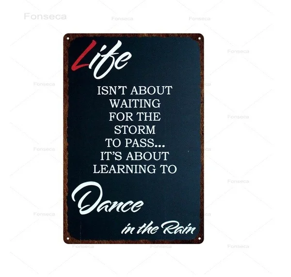

Dance Love Sing Life Metal Signs Retro Tin Plates Home Decoration Family Rules Wall Art Iron Painting 20x30cm