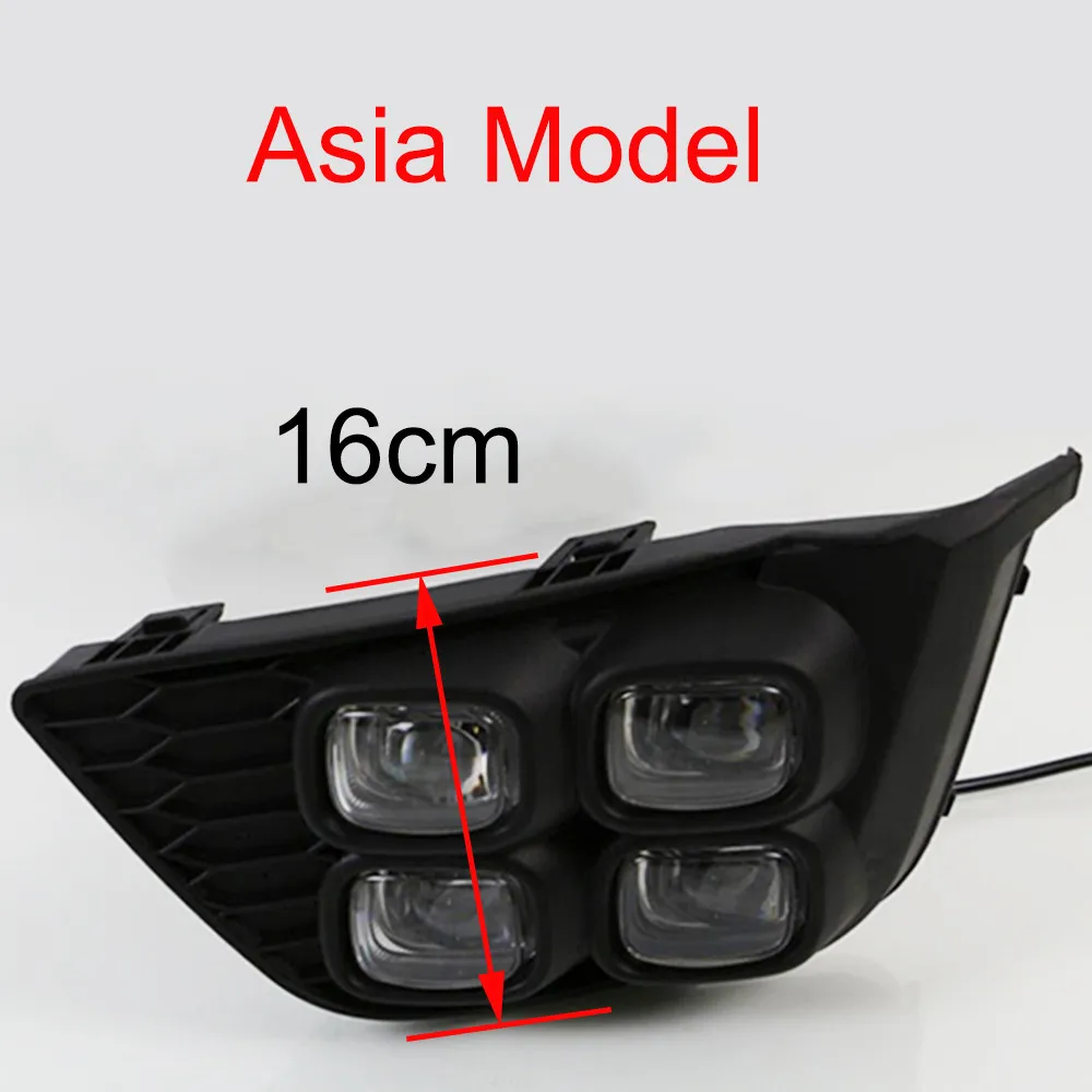 For Asia Model CSCSNL 1 Set LED Car DRL Daytime Running Lights With Turn Yellow Signal 12V ABS Fog Light For Honda JAZZ Fit - Цвет: For Asia Model