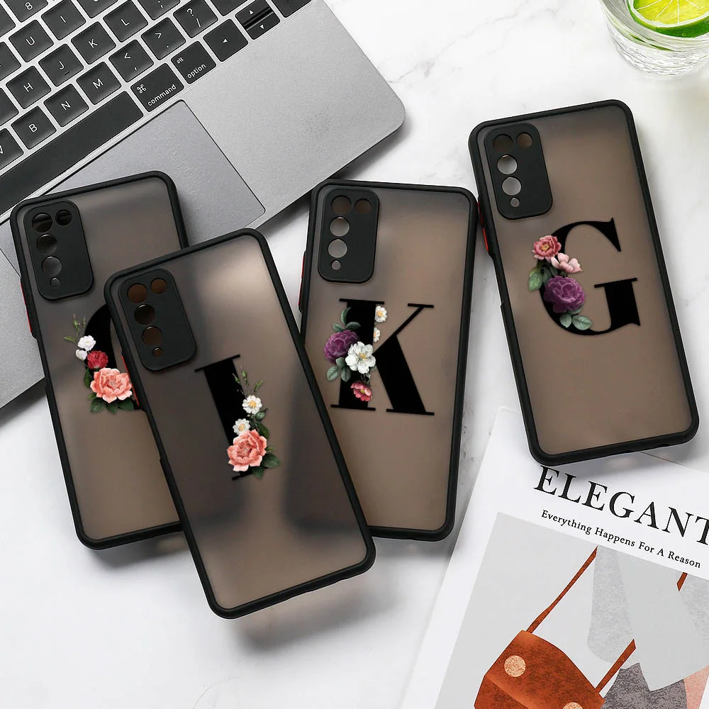 A52S 5G Case For Samsung A52 Case Alphabet Funda Galaxy A12 A10 A21S A31 A32 A50 A51 A53 A71 A72 A03S S22 Ultra S21 S20 FE Cover