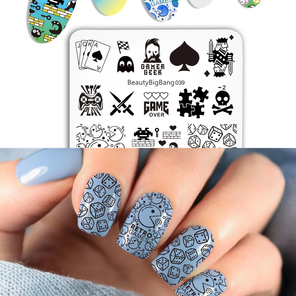 

Dedicated new arrival BEAUTYBIGBANG 6*6cm Nail Stamping Plates Nail Template Game For Beginner And Pro nail art DIY