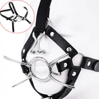 Новинка металлическое уплотнительное кольцо кляп Паук открытый рот и крючок для носа, искусственная кожа упряжка для головы SM Slave бондаж для фиксации орального пространства