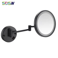 led bathroom mirror sdsn black bronze led cosmetic mirror 3x magnifying bath mirrors wall mounted arm extend folding led mirrors