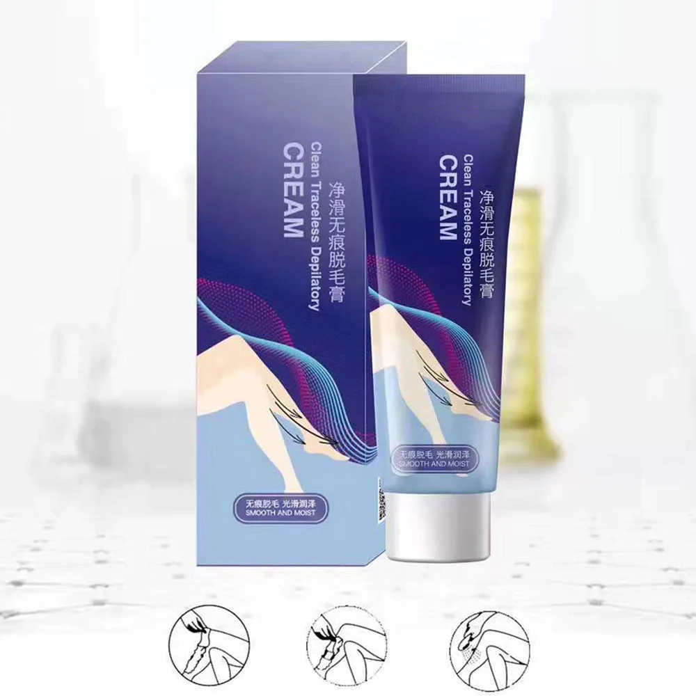 

Professional Powerful Permanent Hair Removal Cream Hair Inhibitor Non-marking Gentle Depilatory cream with Hair Removal Tool