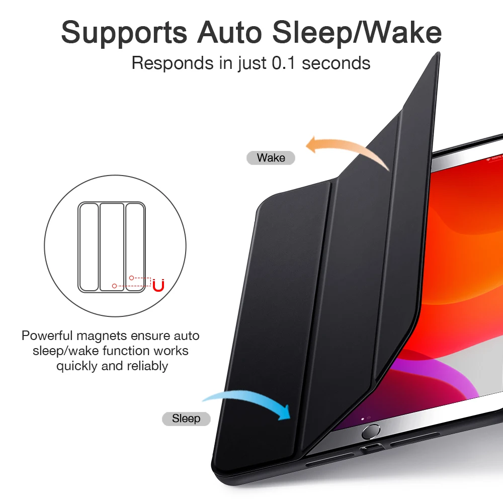 ESR чехол для iPad Air 3 Mini 5 7 Folio крышка отделения для резинового масла ультра тонкий смарт карандаш слот Мягкий ТПУ чехол для iPad 7 7 10,2