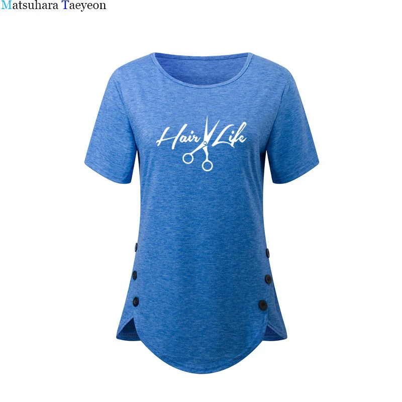 

Funny Hair Life Printed Scissors Woman Tshirts Summer Fashion Harajuku T Shirts Women Casual Short Sleeve Shirts Women