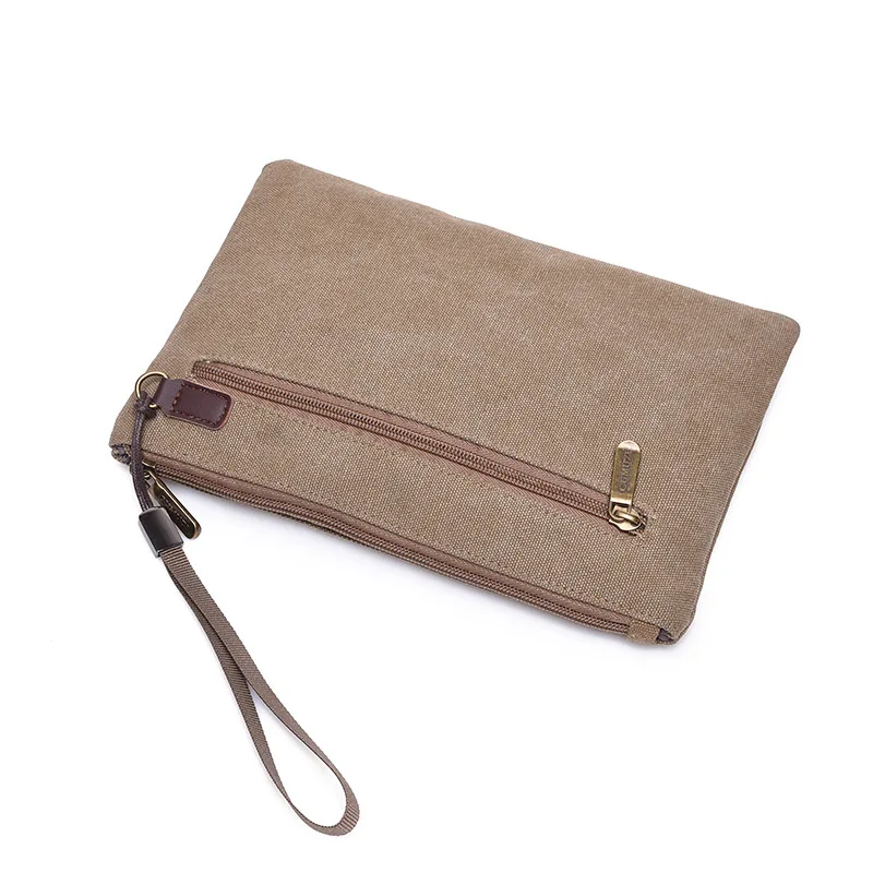 Мужская деловая однотонная Холщовая Сумка конверт износостойкий легкий клатч