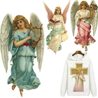Нашивки ангельская девушка с крыльями, термоклейкие наклейки на одежду, термоклейкие наклейки для одежды, термоаппликация сделай сам