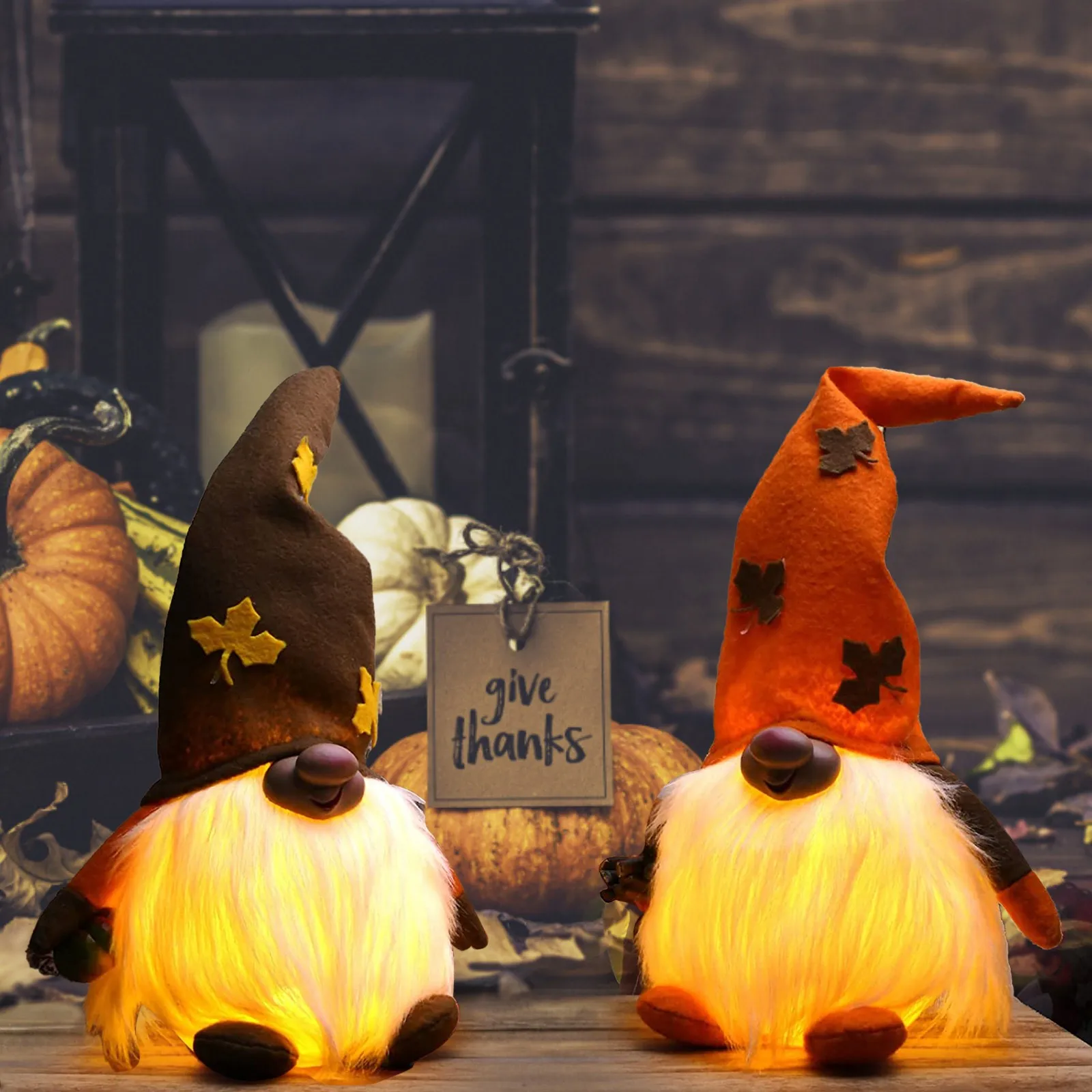 

2 шт., подсвеченные карликовые куклы на День Благодарения