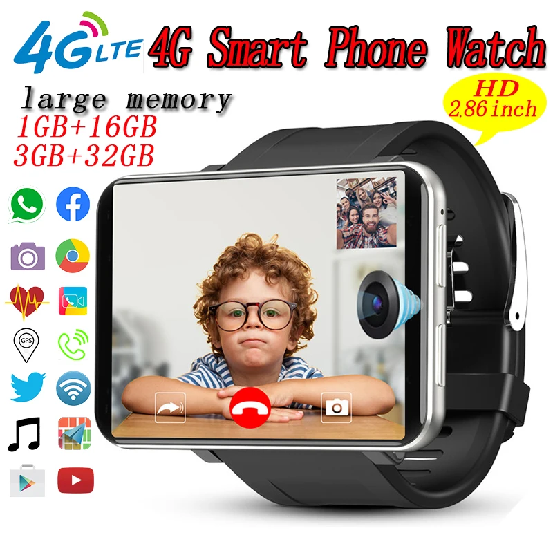 Мужские Водонепроницаемые Смарт часы DM100 4G умные с SIM картой камерой 5 МП