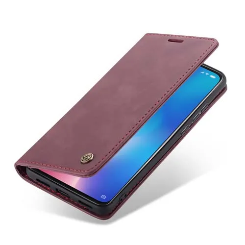 Wine-red Для Xiaomi Mi 9 чехол Чехол Me Магнитный Флип кожаный бумажник телефон Стенд чехол для Xiaomi Mi 9 чехол Funda отделения для карт - Цвет: Wine-red