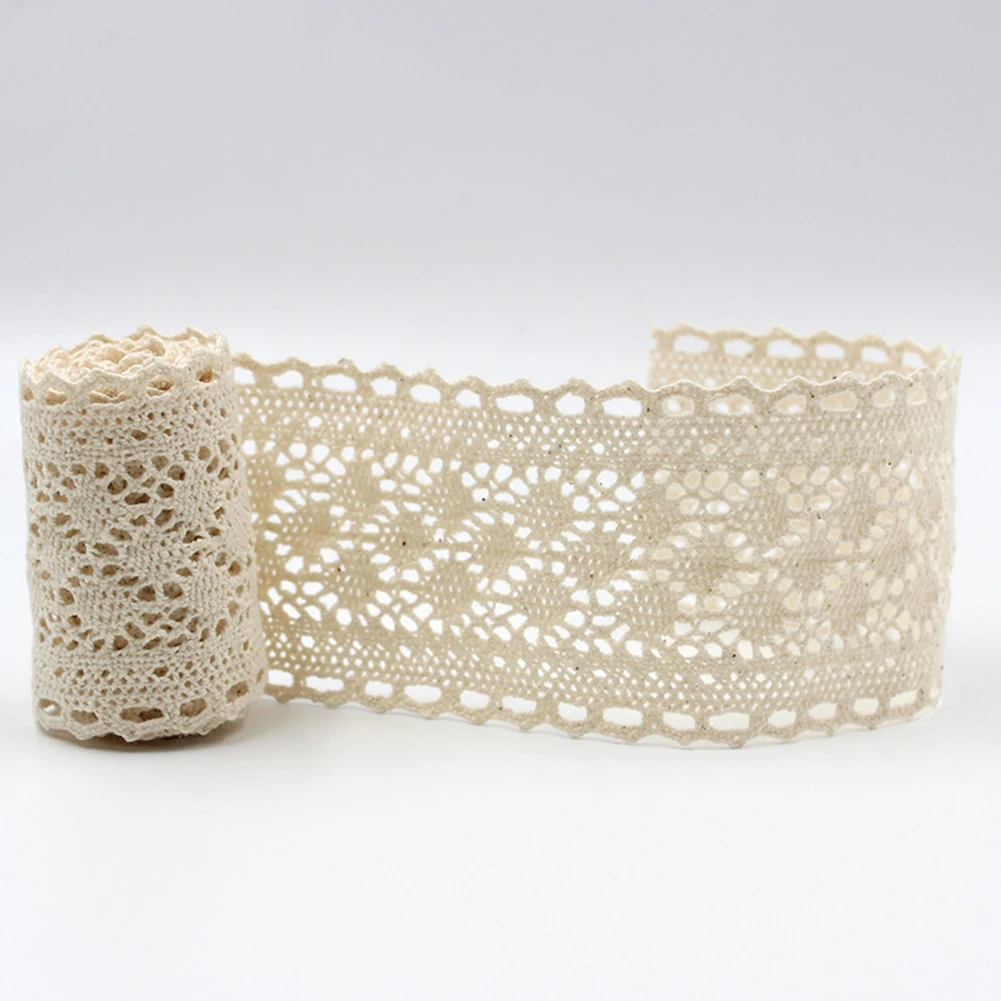 

5yards Hometexile Embellishment Lace Trims Patchwork Apparel Accessories Handmade Toughness Ribbon DIY Beige Decoration