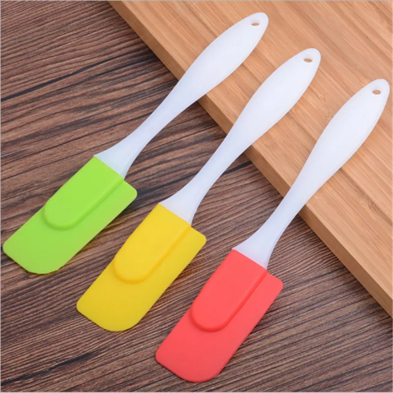 1Pcs Random color Силиконовый шпатель, термостойкий гибкий антипригарный, тонкий шпатель, лучше всего подходит для банок, блендера и многого другого - Цвет: 1Pcs Random color
