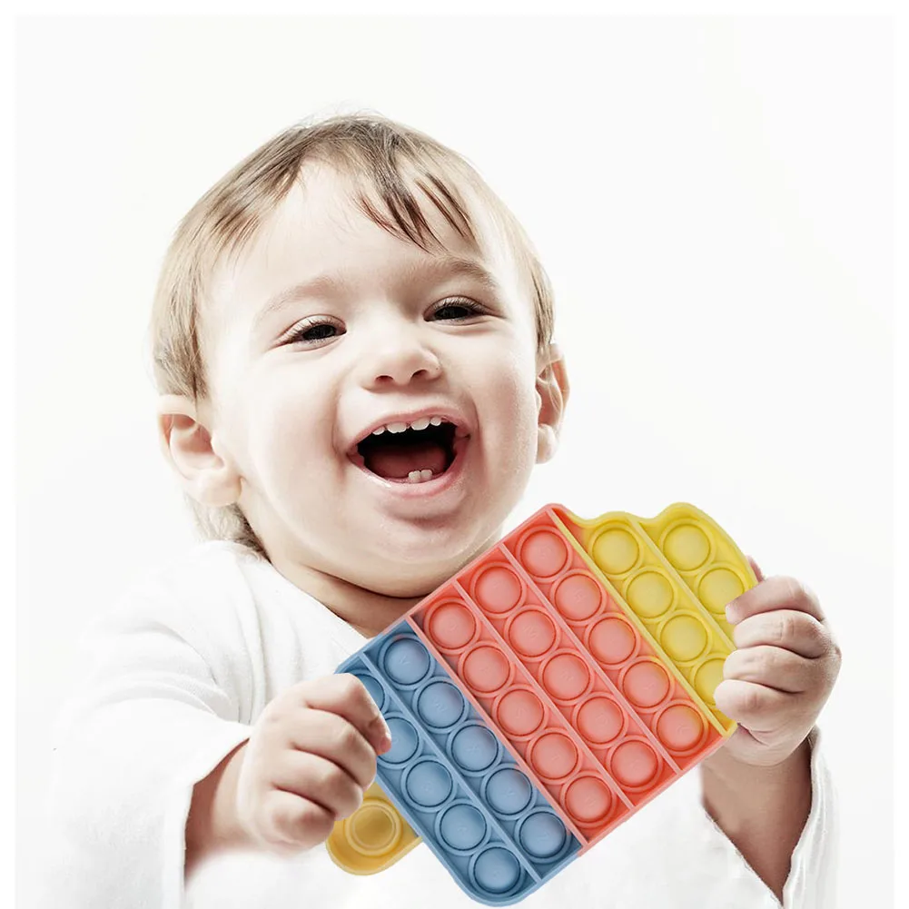 Juguetes para ni&ntilde;os y adultos, juguete de burbujas de silicona con forma de helado, arco&iacute;ris, para aliviar el estr&eacute;s-2