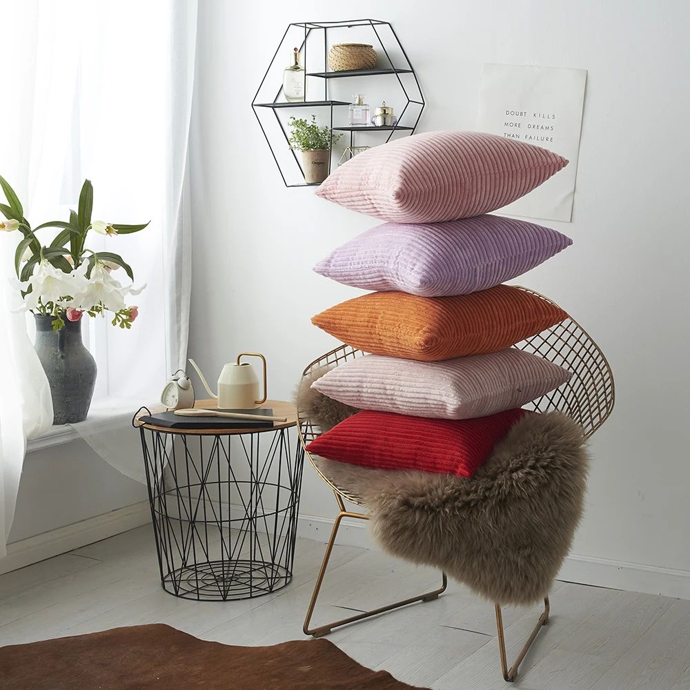 

Pillow Covers Nordic Retro Cushion Cover Geometr Velvet Pillow Case Check Home Decor Sofa Living Room Decorative