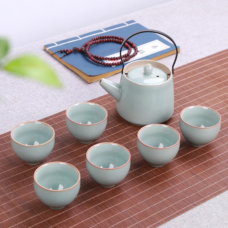 

A complete set of Japanese kungfu tea set tea pot and cup set kungfu tea set tea cup set of 6