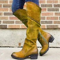 new style womens boots martin shoes high boots womens leather boots warm low heeled large size foreign trade womens shoes
