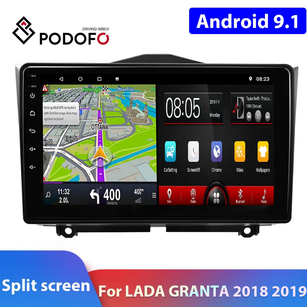 Podofo 2Din Android автомобильное радио 9 1 для LADA Автомобильный мультимедийный плеер 2 DIN