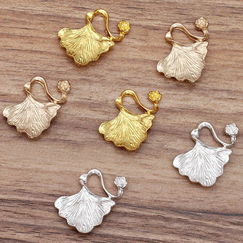 Подвески гингко лист из цинкового сплава 10 шт. | Украшения и аксессуары