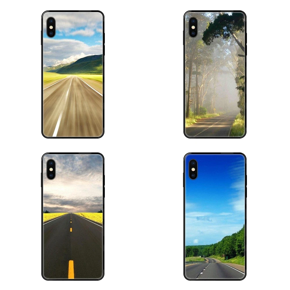 Черный мягкий с рисунком из ТПУ чехол шоссе природа Junior для Redmi Note 4/Note 5 5A 6 7 8 8T 9 9S Pro