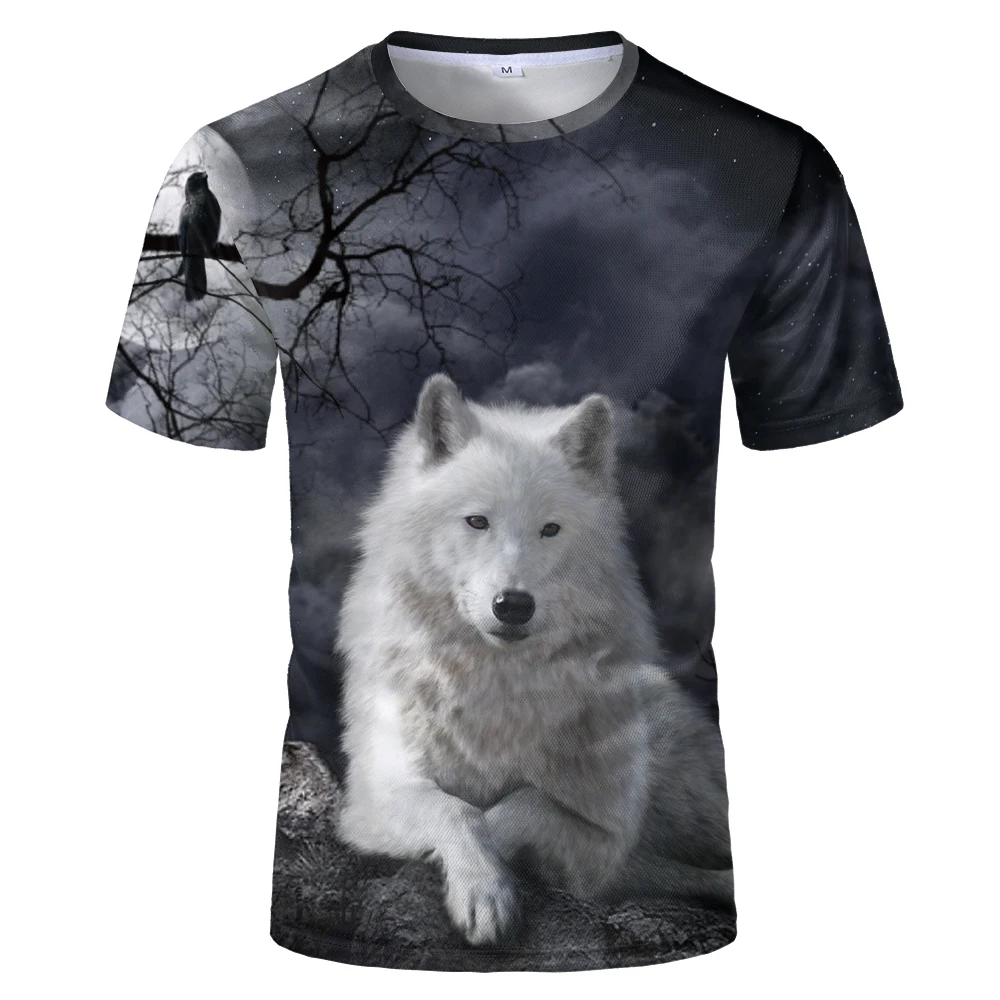 

2020 New Summer Brand 3D Wolf head T-shirt man round collar short sleeve T-shirt men fashion t shirt short sleeves dropshipping