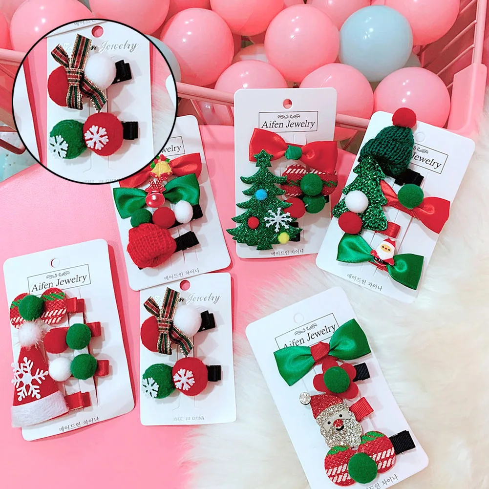 Модный милый Рождественский комплект из 1 предмета заколка для волос с