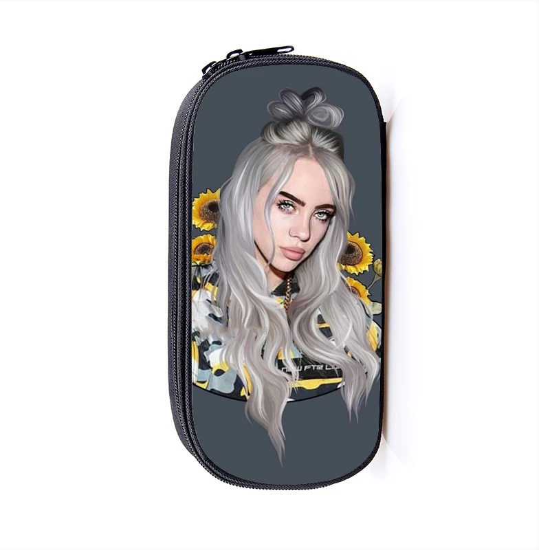 1 Billie Eilish Карандаш Чехол для девочки-подростка, косметическая сумка, школьные принадлежности канцелярские товары сумка для хранения Billie Eilish в стиле "хип-хоп" для макияжа сумка - Цвет: 1
