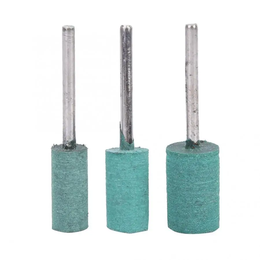 Фреза для шлифовального станка зеленая резиновая головка с хвостовиком