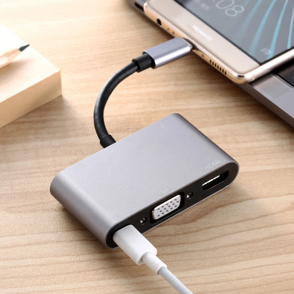 5 в 1 конвертер USB C концентратор адаптер Type 3 зарядка универсальный для дома и
