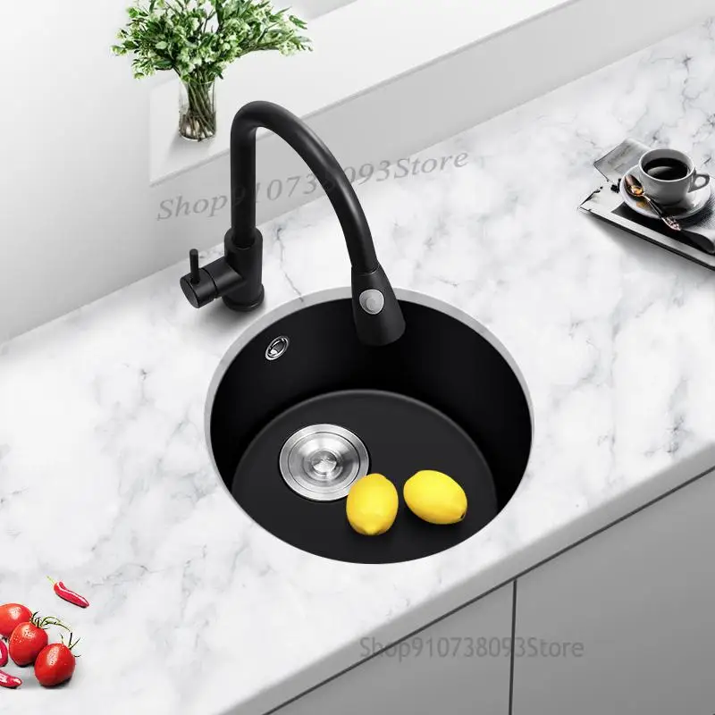 Круглая раковина из кварцевого камня для кухни кухонная маленькая умывальная в