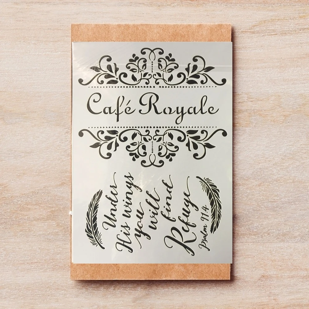 4 шт./лот A4 кафе кофе бар слова сделай сам слои трафареты живопись Скрапбукинг