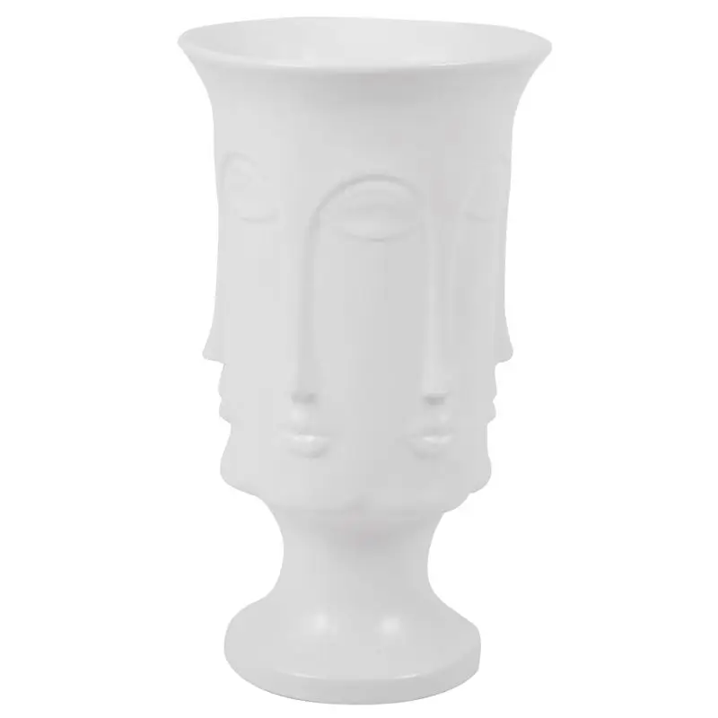 

Nordic Minimalism Abstract Ceramic Vase Face Art Matte Glazed Decorative Head Shape Vase White Ceramic