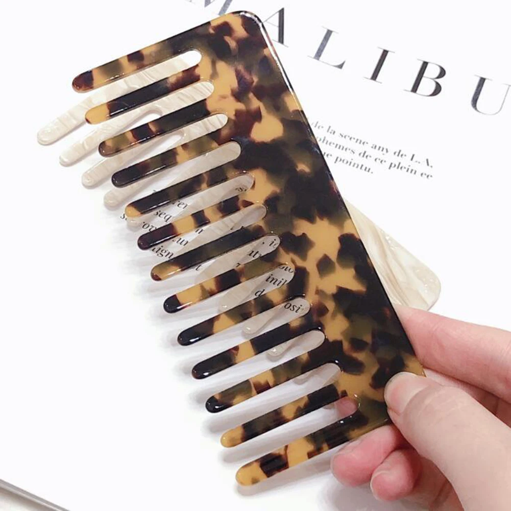 

1Pc Leopard Anti-static Wide Tooth Palstic Hair Combs Detangling Salon Styling Tools Barber Hairdressing Accessories