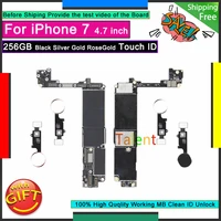 for iphone 7 motherboard 256gb black silver gold rosegold touch id home button unlock original mainboard good tested logic board