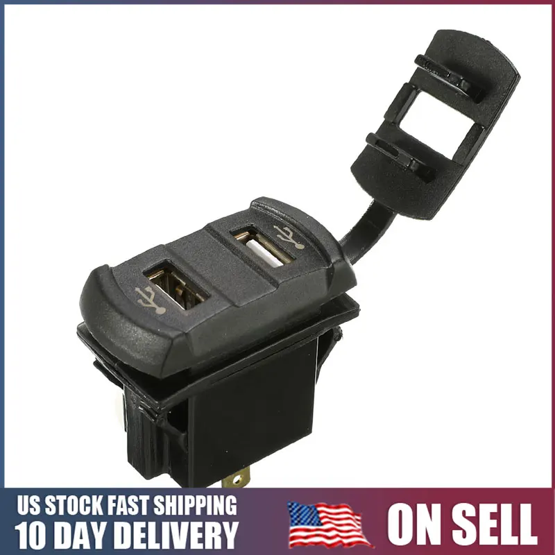 Универсальное автомобильное зарядное устройство 4.2A с двумя usb разъемами синий