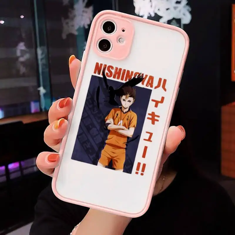 

Haikyuu volleyball boy Hinata attacks Anime Phone Case For iPhone 12 11 Mini Pro XR XS Max 7 8 Plus X Matte transparent