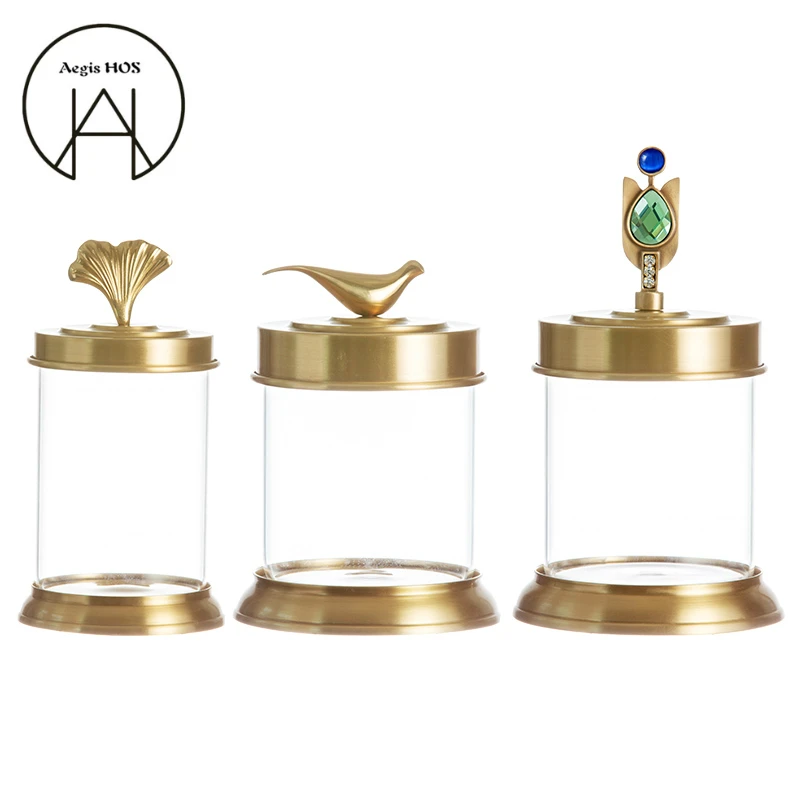Европейская высококачесветильник Роскошная латунная банка для хранения птиц