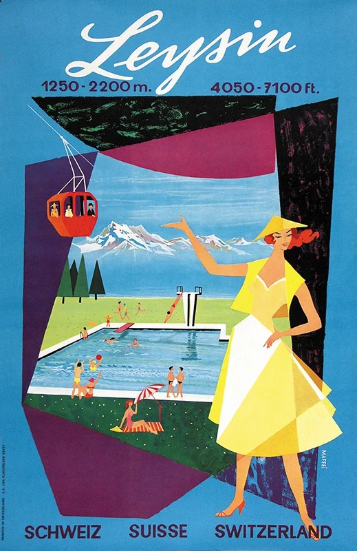 Швейцарский кантонский кантон путешествия Leysin искусственные картины на холсте