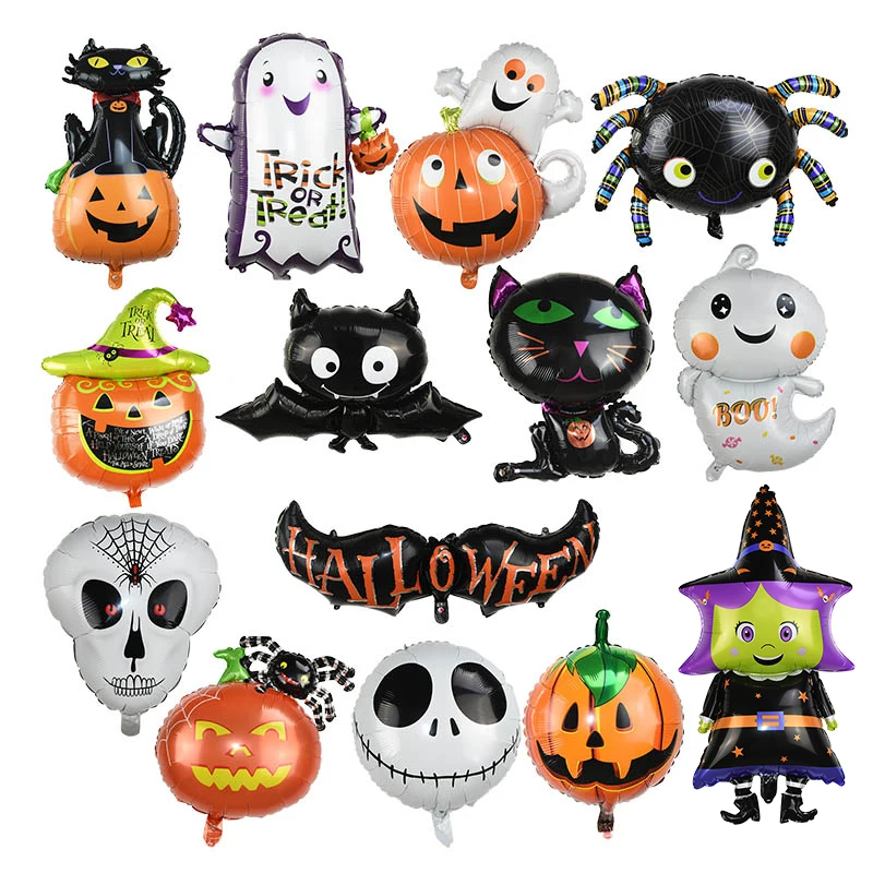 Хэллоуин Тыква призрак Декор фольги Воздушные шары паук Гелий воздушные