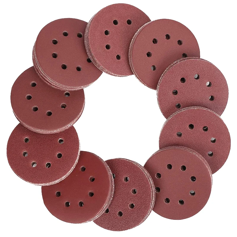 

150Pcs Sandpaper Set - 5 Inch 8 Holes Sanding Discs 10 Different Grades Including 60-600Grits for Random Orbital Sander