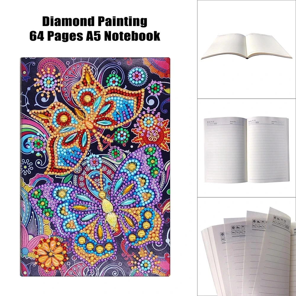 

5D DIY Special Shaped Diamond Painting Note Book Butterfly Diary Book Aiary Notebook Embroidery Sketchbook Book Cross Stitch