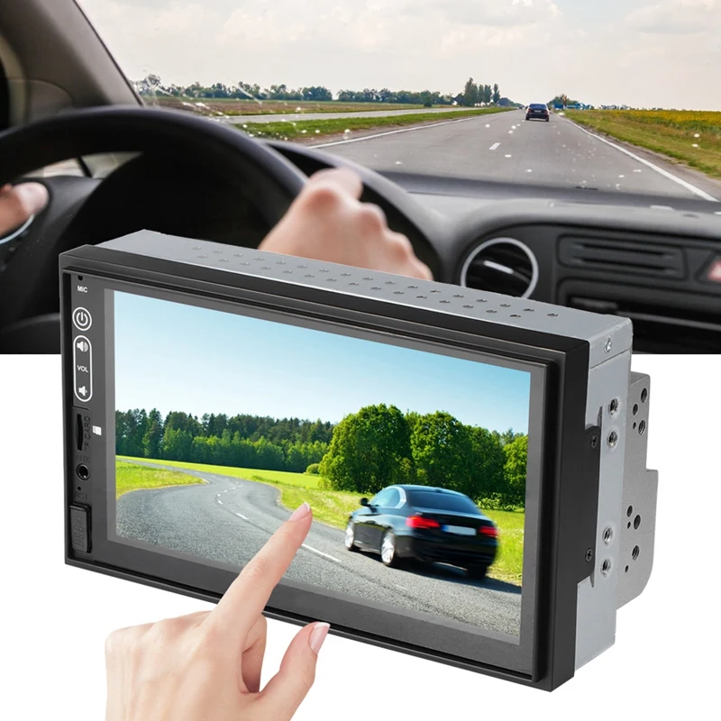 7 дюймов 2 Din четырехъядерный Android 9 1 автомобильный MP5 плеер HD GPS навигация Радио